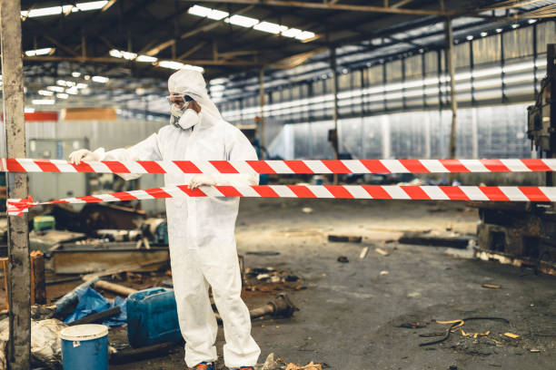 Professional Sewage Cleanup technician working in Newark, NJ
